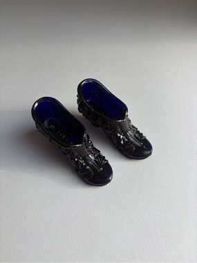 Joe St Clair Cobalt Blue Pair Of Shoes Slipper Daisy Button Design Boot USA